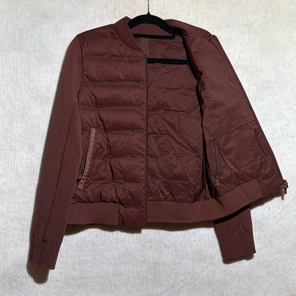 LULULEMON Women’s Reversible Bomber Jacket Size 8 Brown Bronze Full Zipper - Picture 3 of 12